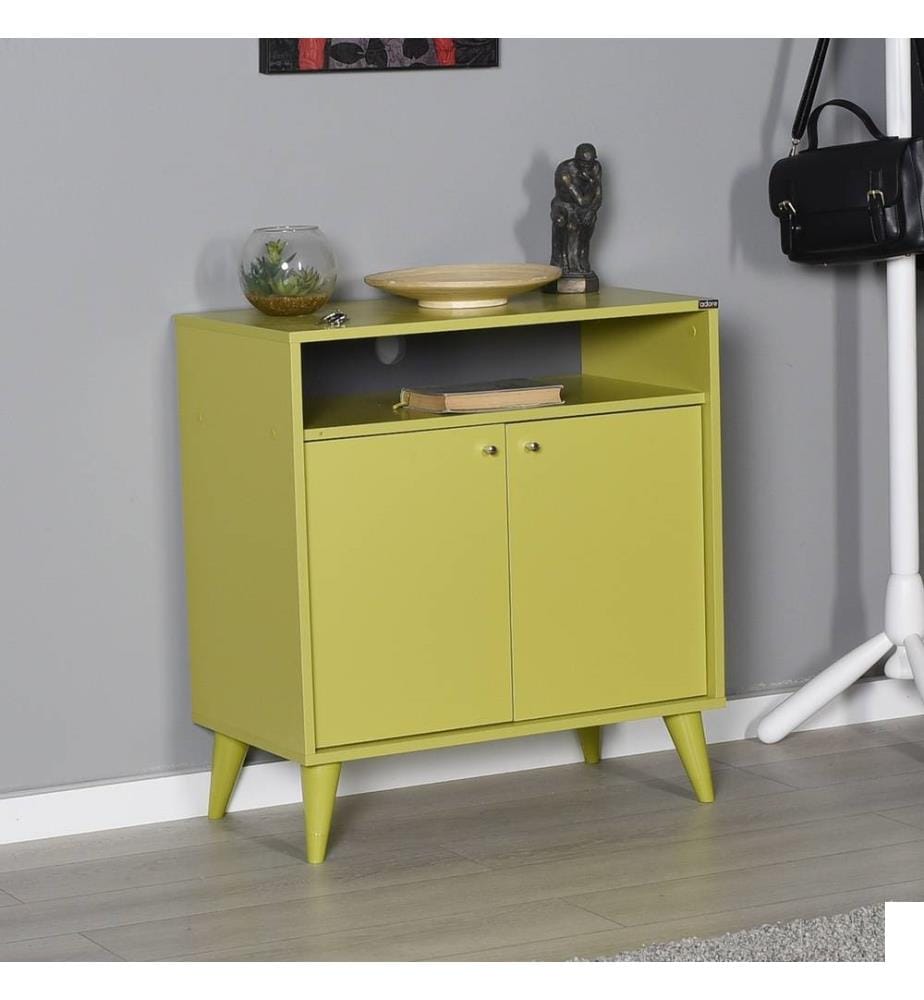 Armoire multifonctions, vert, panneau de particules mélaminé