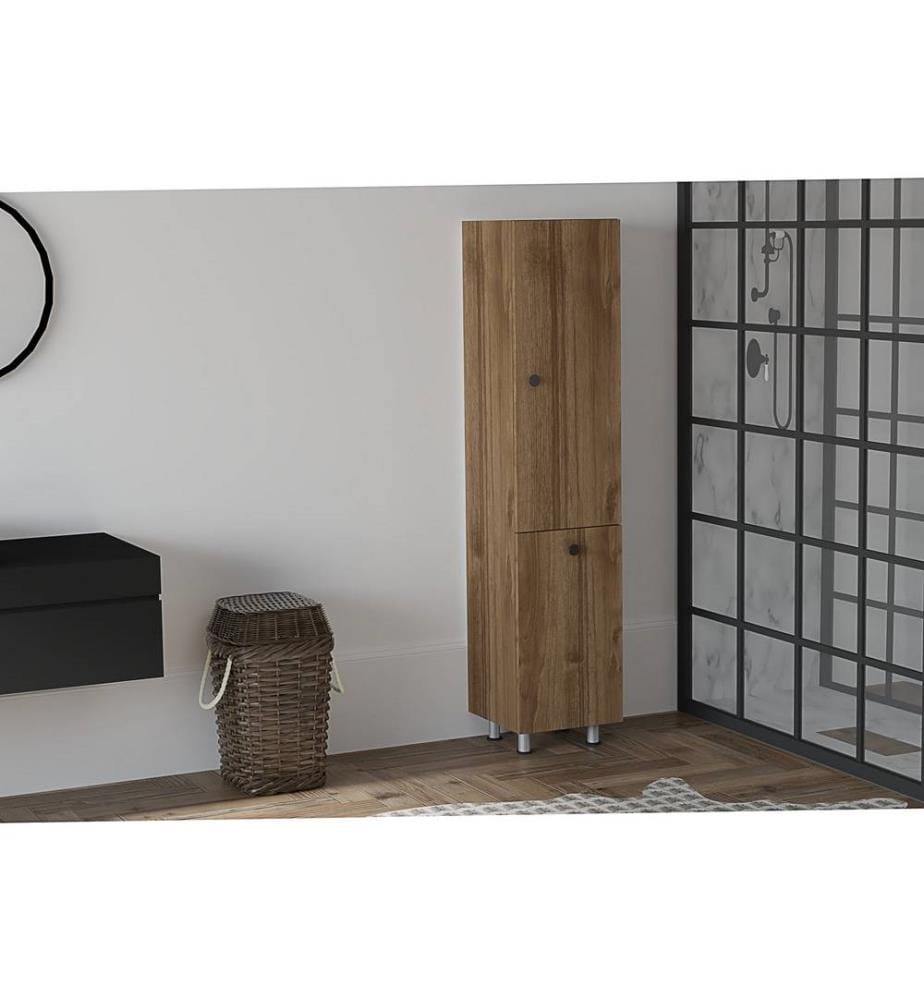 Armoire de toilette, noyer, panneau de particules mélaminé