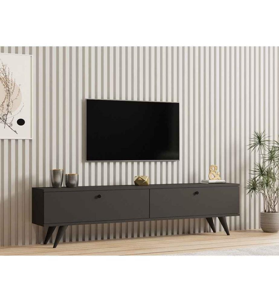 Meuble TV, Anthracite, Panneau de particules 100% mélaminé