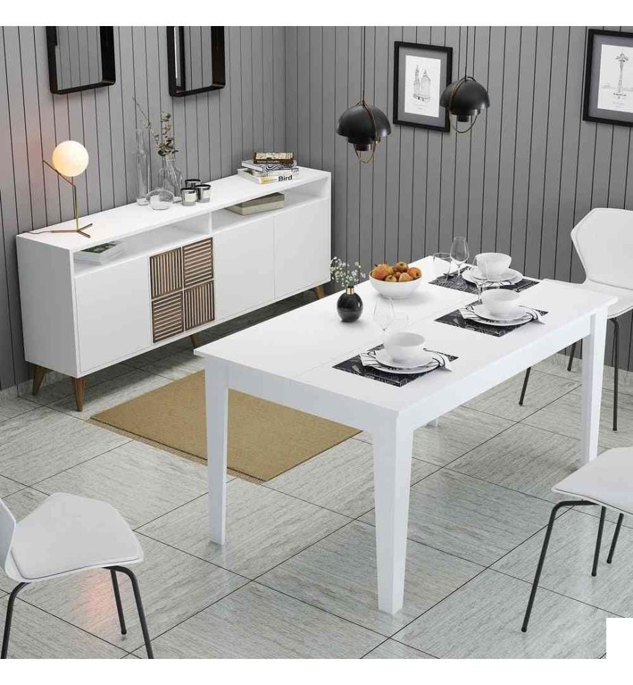 Ensemble de meubles de salon, blanc, panneau de particules mélaminé