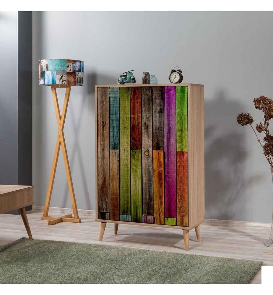 Armoire multifonctions, chêne Sonoma, panneau de particules mélaminé
