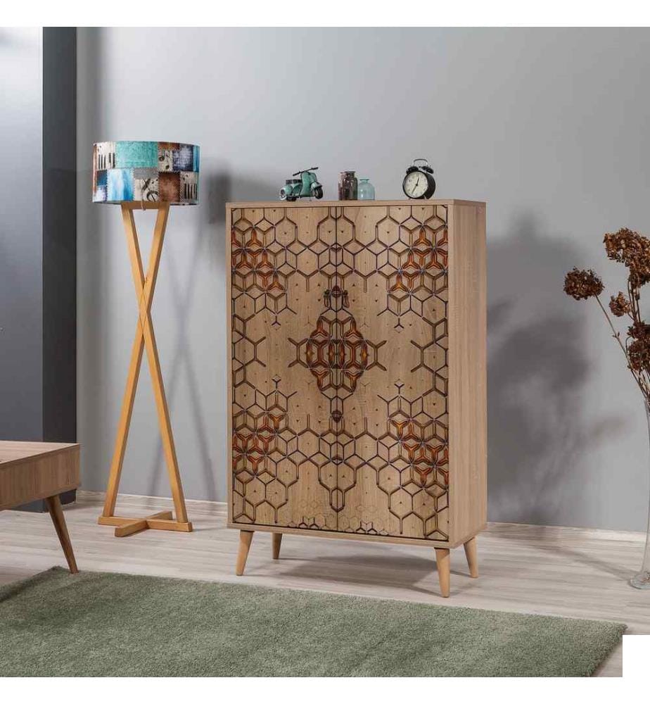 Armoire multifonctions, chêne Sonoma, panneau de particules mélaminé