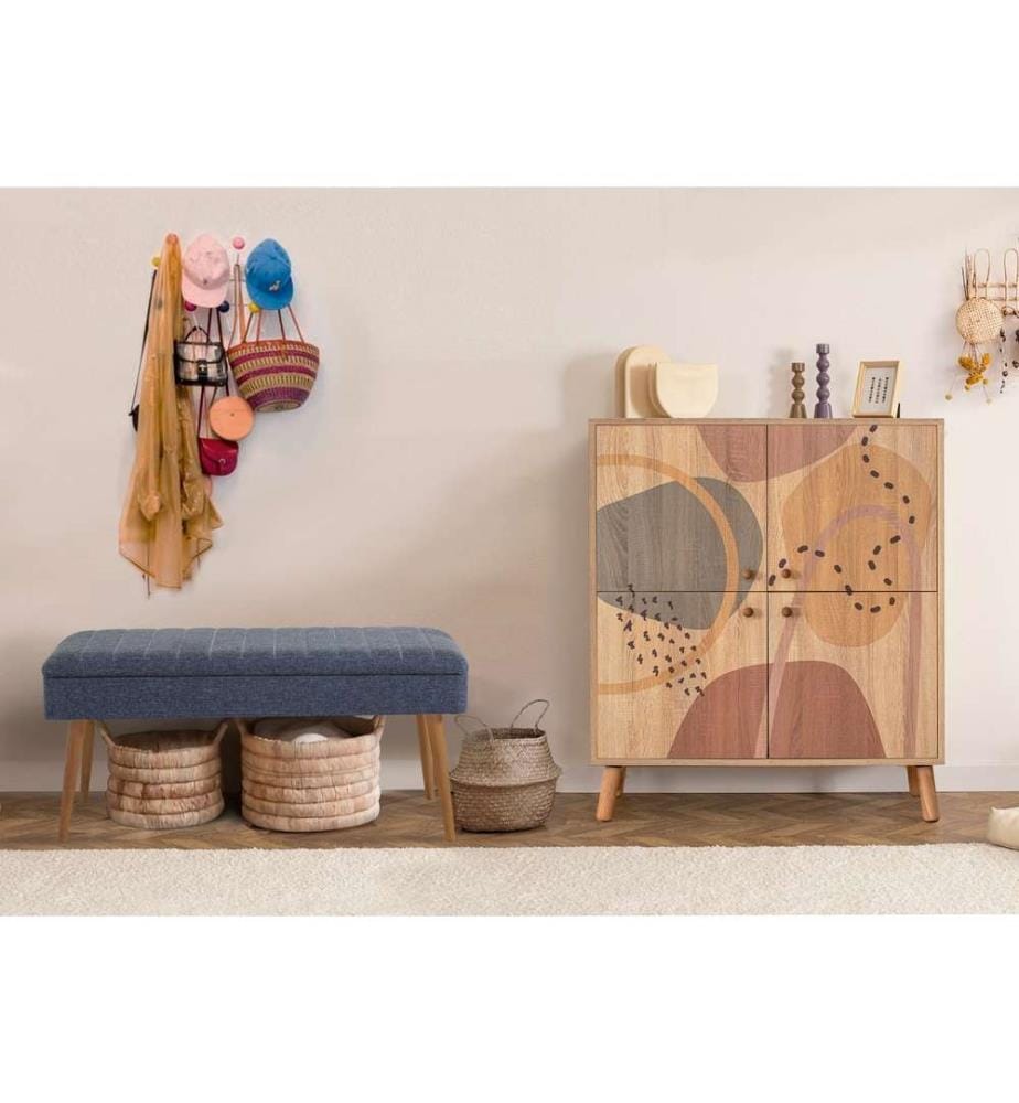 Ensemble de meubles de couloir, Sonomo, bleu foncé, panneau de particules mélaminé