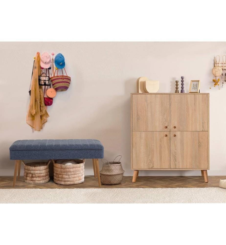 Ensemble de meubles de couloir, Sonomo, bleu foncé, panneau de particules mélaminé