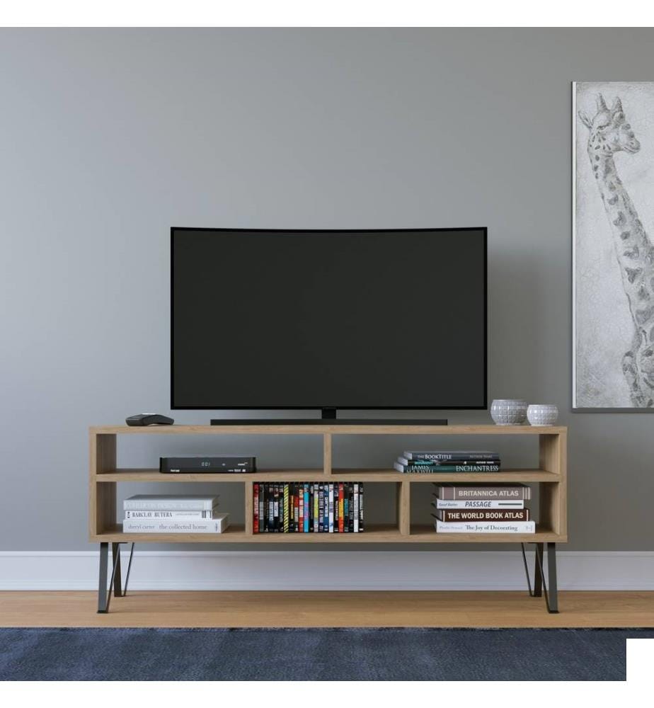 Meuble TV, Chêne, Chêne, Panneau de particules mélaminé