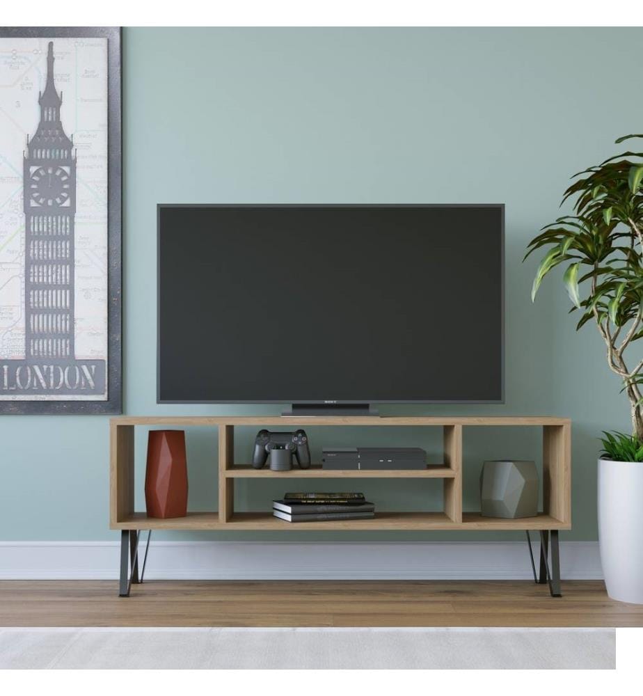 Meuble TV, Chêne, Chêne, Panneau de particules mélaminé