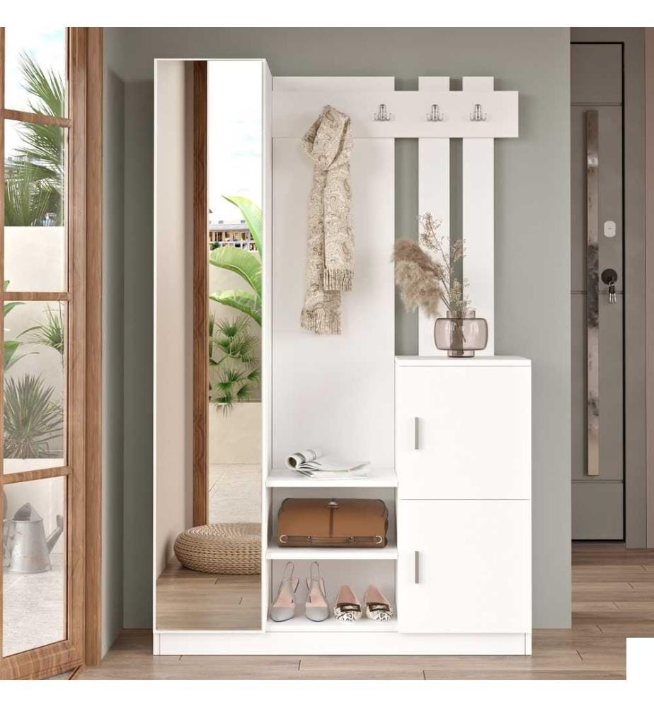 Hall Stand, blanc, panneau de particules mélaminé