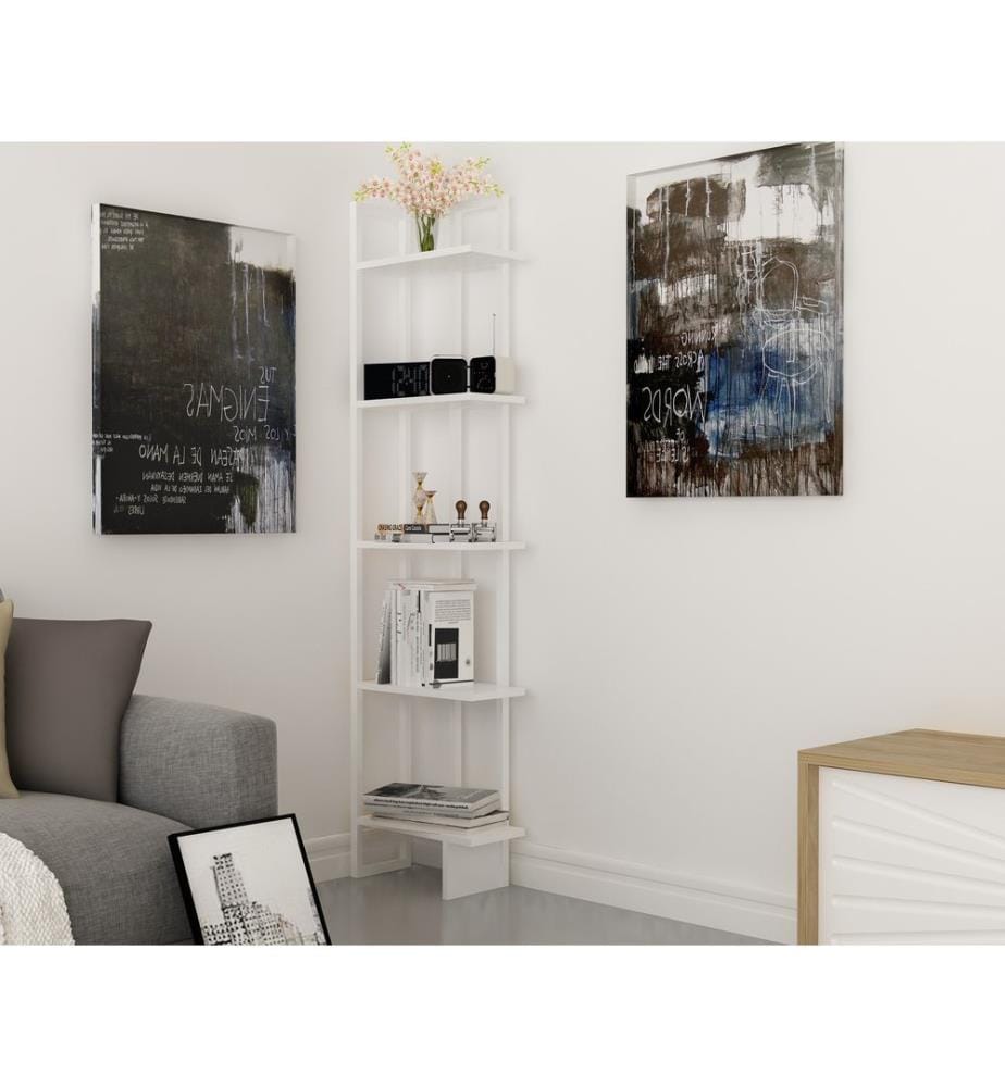 Blanc, Étagères, 180X45X22 cm, Plaque De Particules Enrobée De Mélamine
