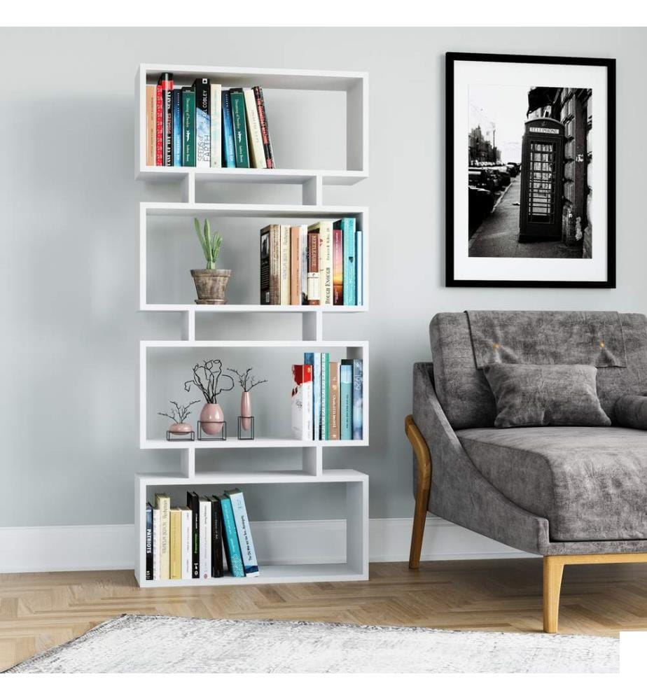 Blanc, Étagères, 161X72X25 cm, Plaque De Particules Enrobée De Mélamine