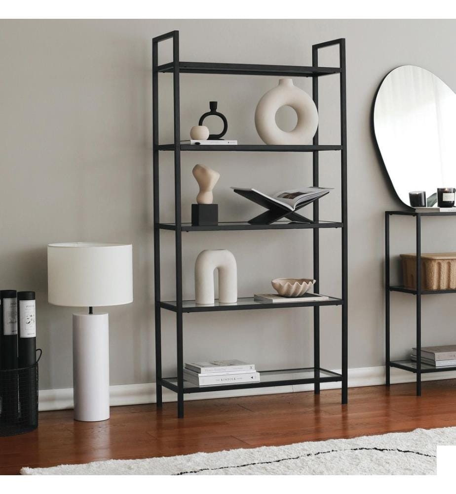 Noir, Étagères, 165X80X30 cm, Verre À Dégusté