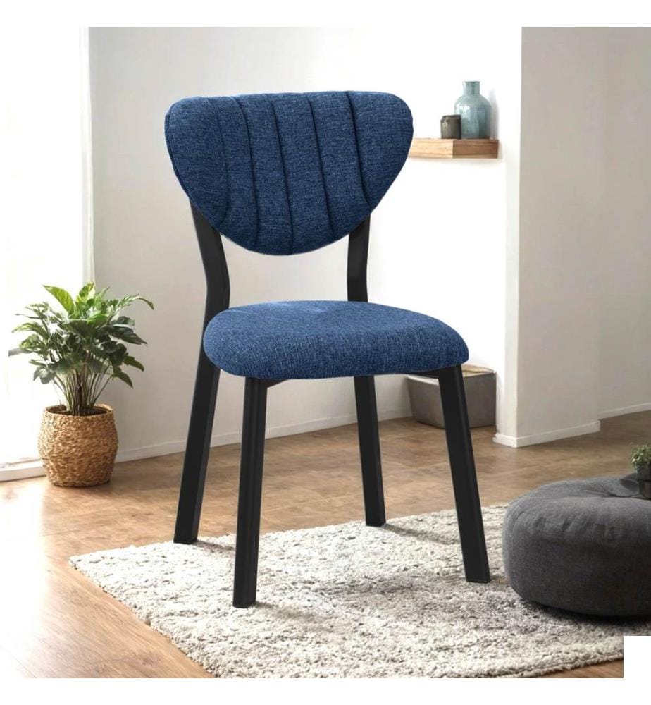 Chaise, bleu marine, cadre : 100% METAL