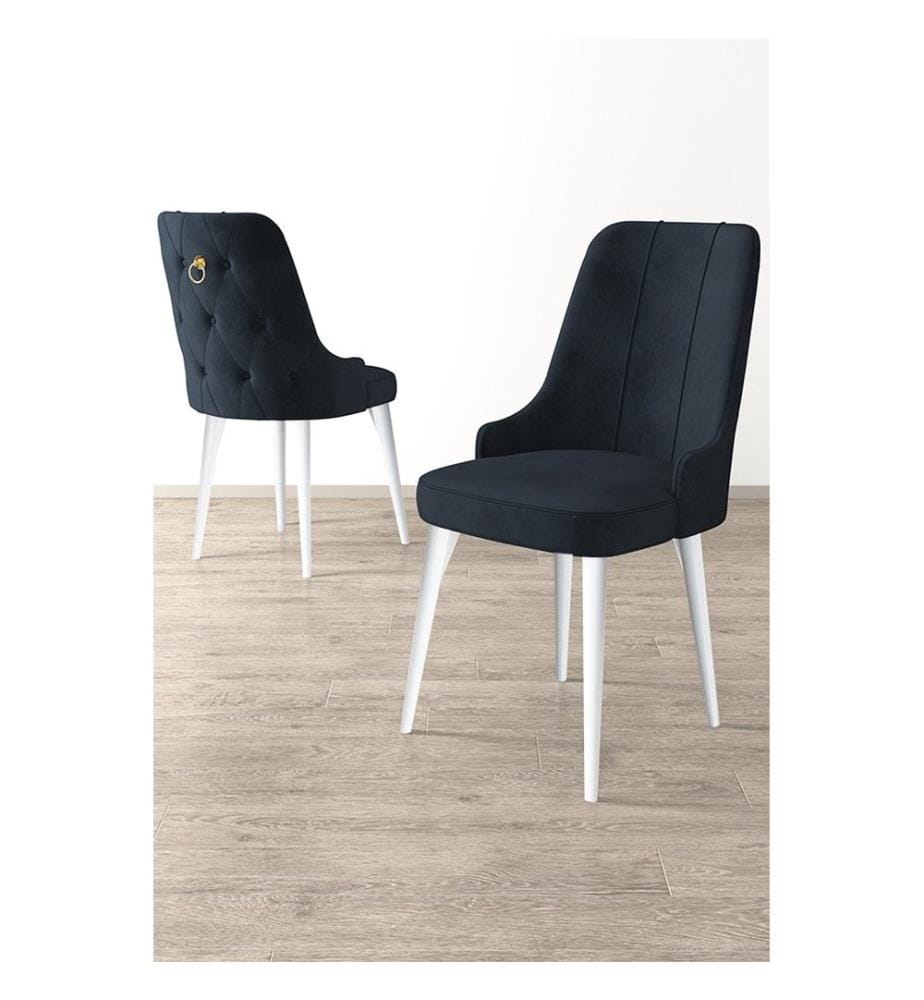 Ensemble de chaises, 6 pièces, Anthracite, Blanc, Structure : 100% BOIS, Tissu : Babyface, pieds en bois de charme