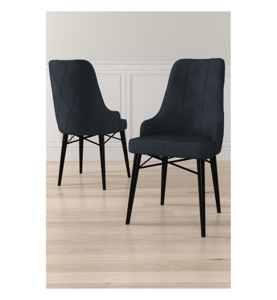 Ensemble de chaises, 4 pièces, Anthracite, Noir, Structure : 100% METAL, Tissu : Babyface