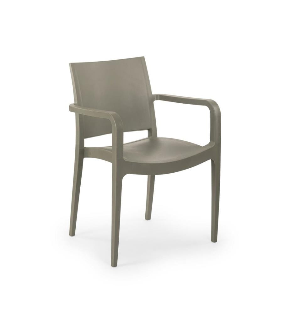 Ensemble de chaises, 4 pièces, Cement Grey, 100% POLYPROPYLENE