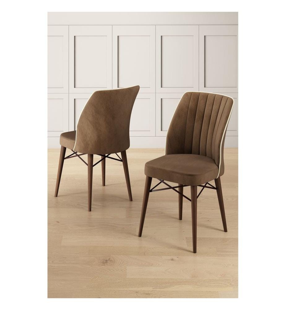 Ensemble de chaises, 6 pièces, 100 % métal, marron