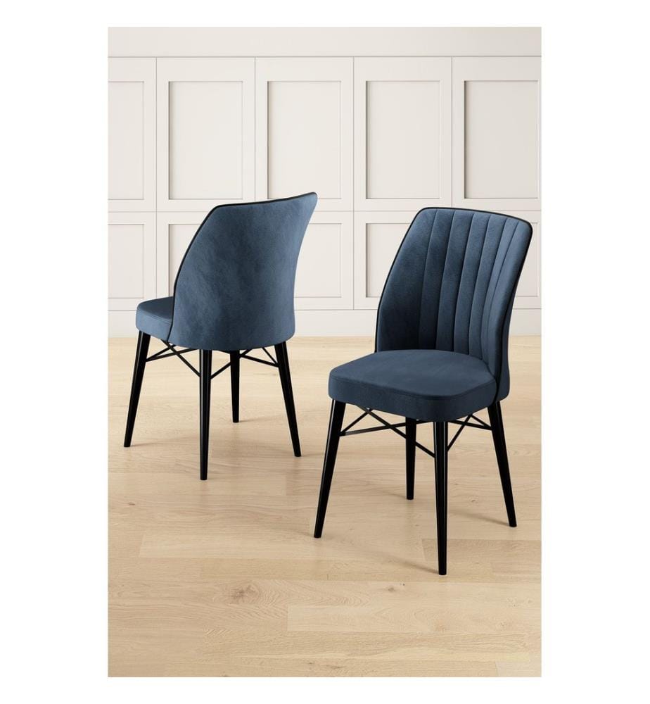 Ensemble de chaises, 6 pièces, 100 % métal, anthracite, noir