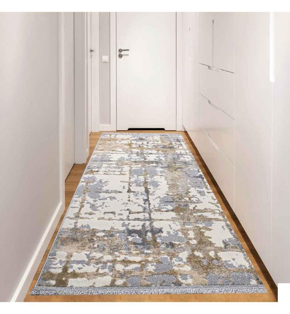Tapis de salle, Gris, Beige, Crème, 60% Polypropylène - 40% Polyester, 120 x 350 cm