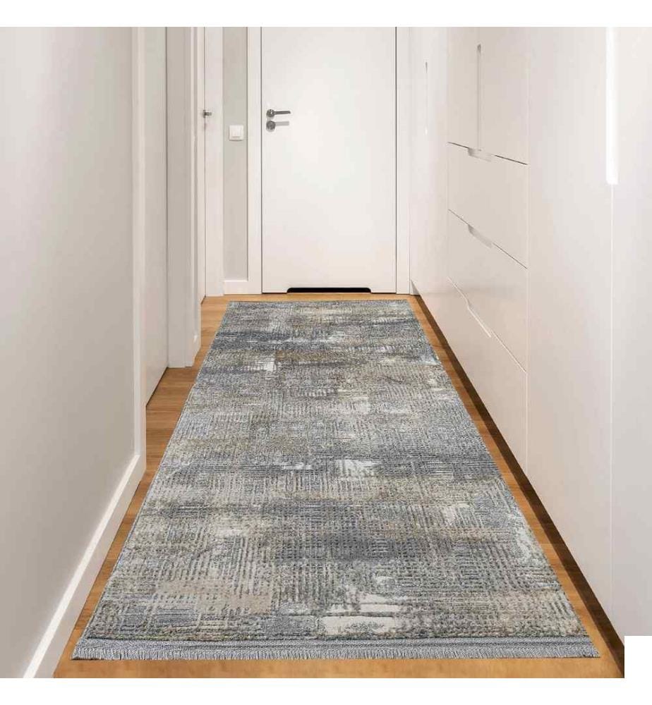 Tapis de salle, Gris, Beige, Crème, 60% Polypropylène - 40% Polyester, 80 x 250 cm
