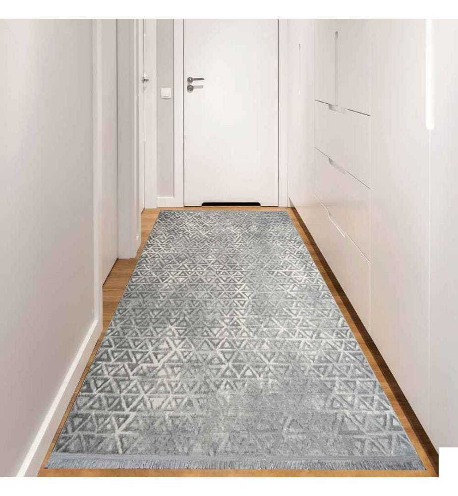 Tapis de salle, Gris, Crème, 60% Polypropylène - 40% Polyester, 120 x 400 cm