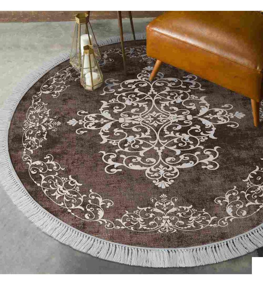 Tapis de salle, brun, 100% polyester, 100 x 100 cm