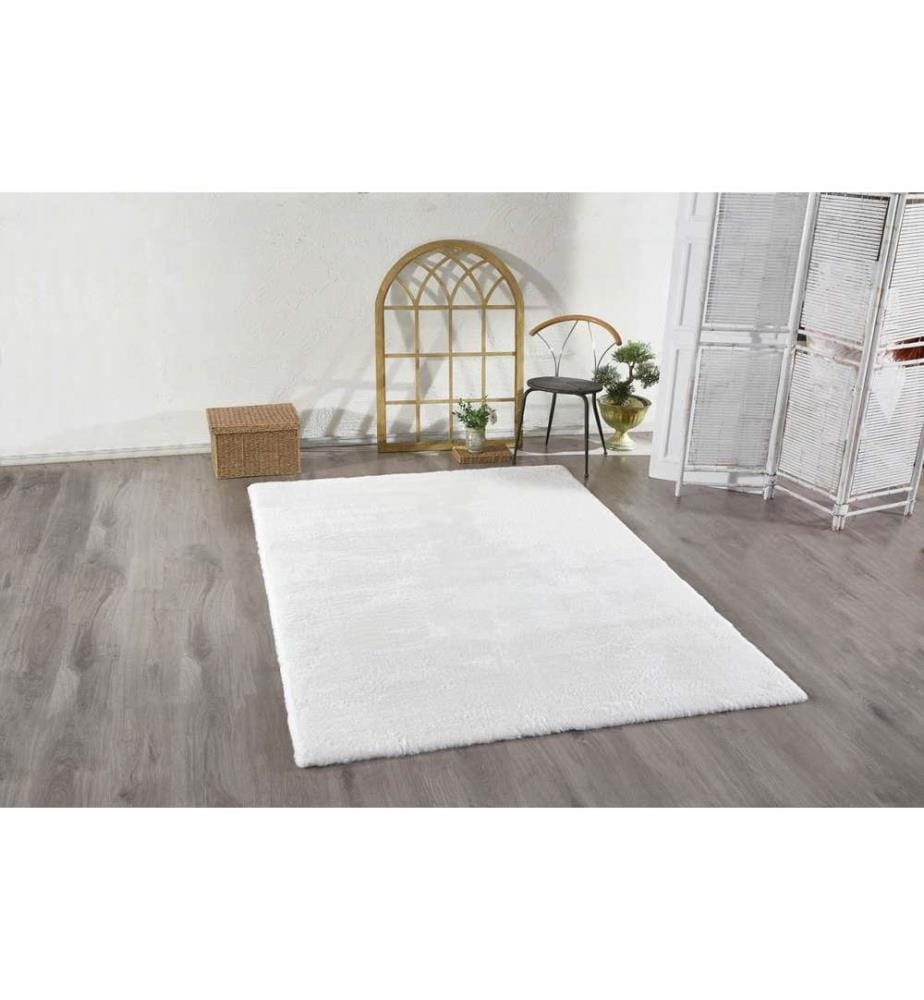 Tapis, blanc, 100% polyester, 120 x 180 cm