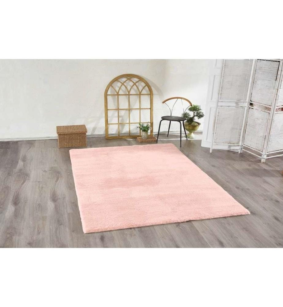 Tapis, rose clair, 100% polyester, 80 x 120 cm