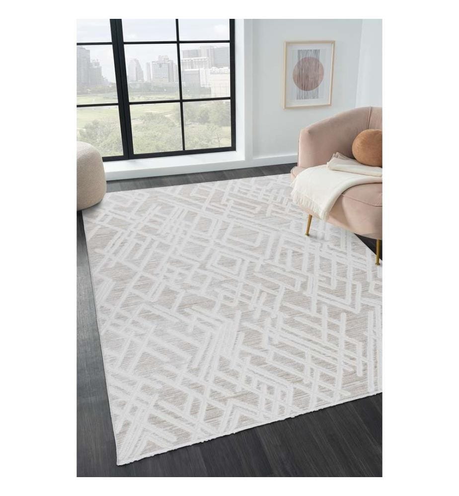 Tapis, Beige, Cream, 100% Polyester, 160 x 230 cm