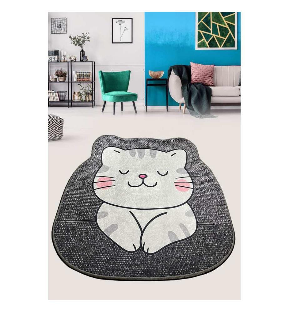 Tapis, multicolore, 100% polyester, diamètre : 80 cm