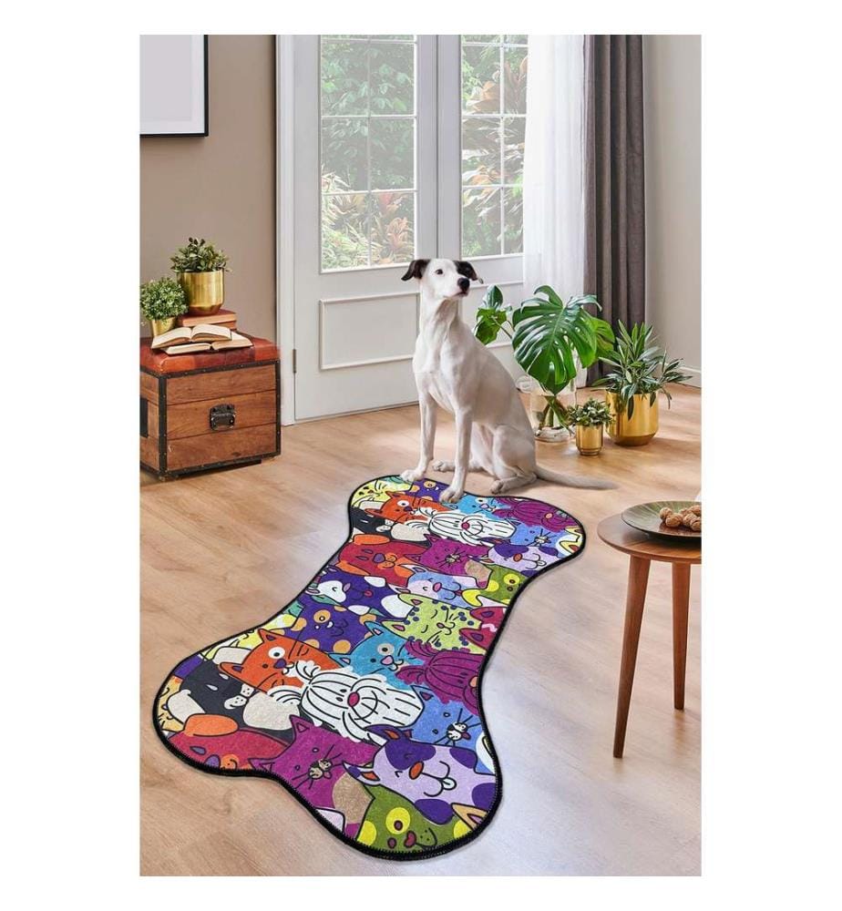 Tapis, multicolore, 100% polyester, 70 x 120 cm