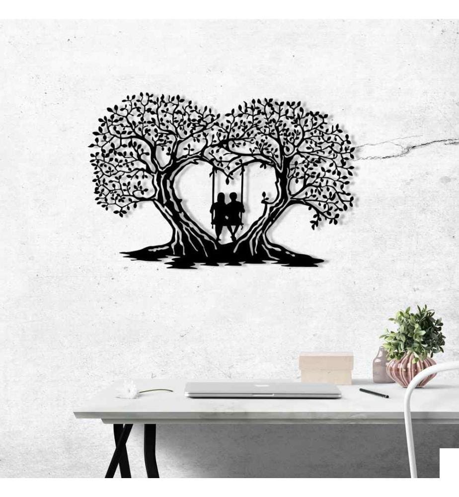 Accessoire mural décoratif en métal, noir, métal