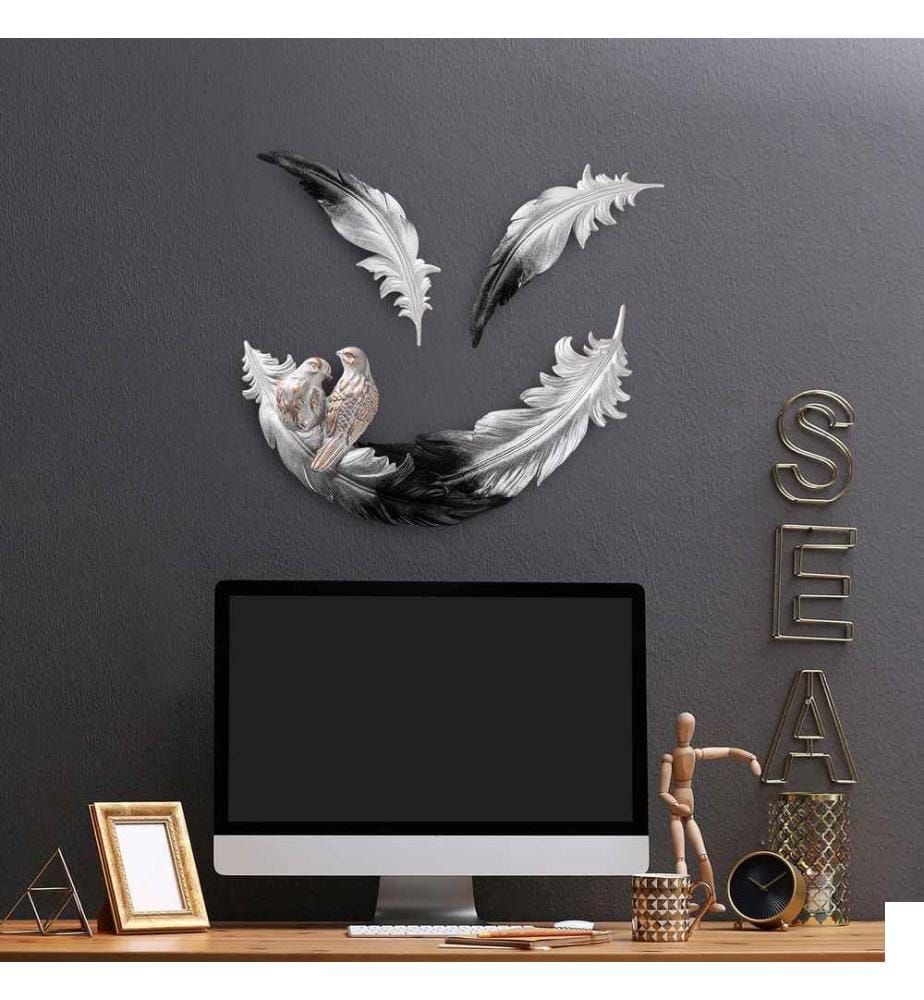 Accessoire mural décoratif, noir blanc, polyester