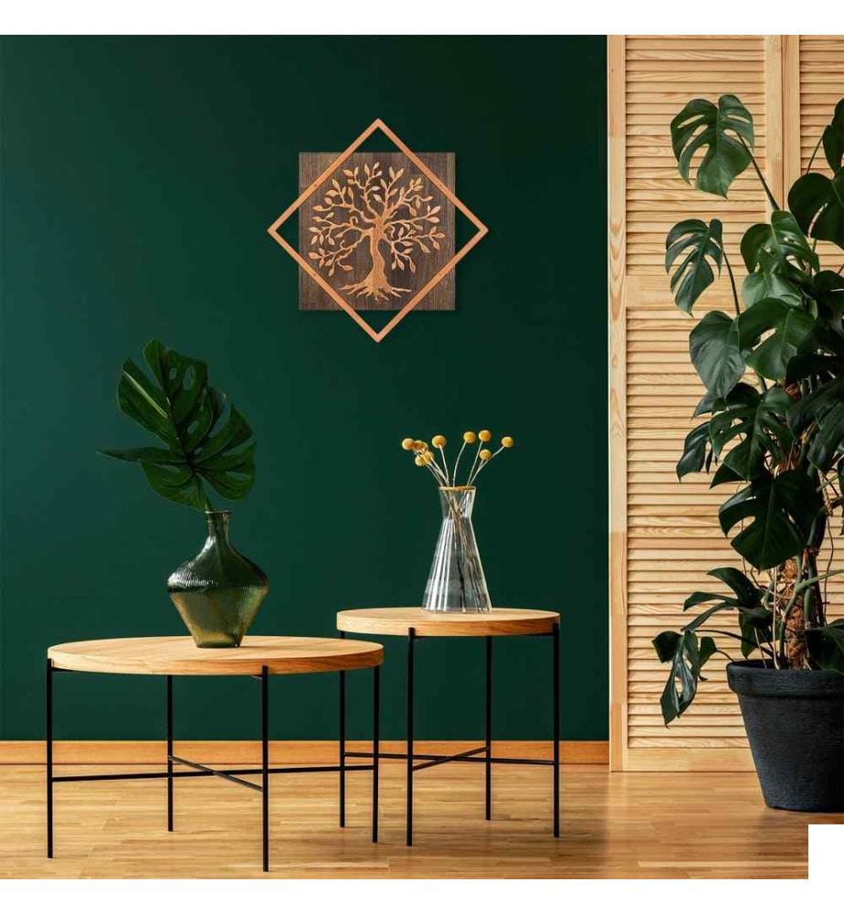 Accessoire mural décoratif en bois, Walnut Copper, 50% bois - 50% métal