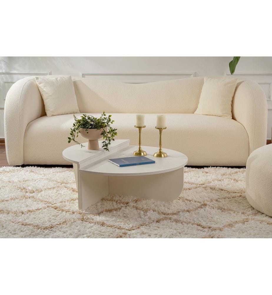 Table basse, bois blanc, 100 % PANNEAUX DE PARTICULES ENDUITS DE MÉLAMINE
