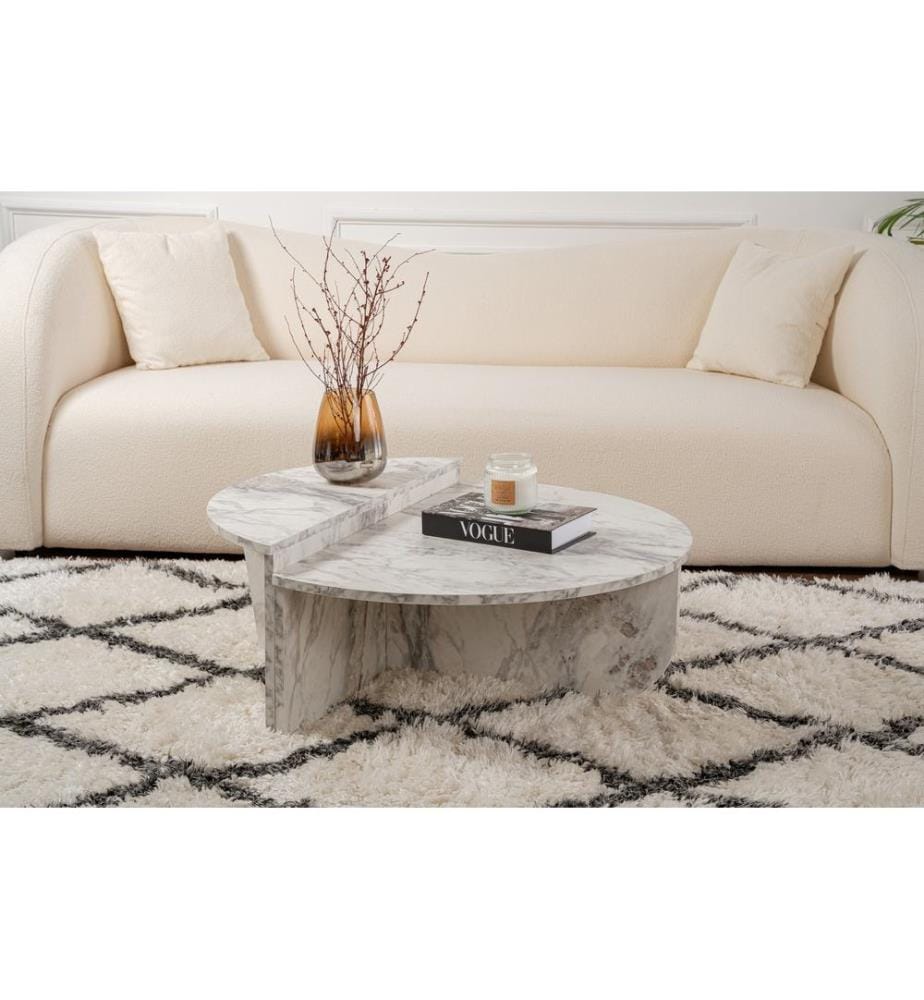 Table basse, marbre freesia, 100 % PANNEAUX DE PARTICULES ENDUITS DE MÉLAMINE