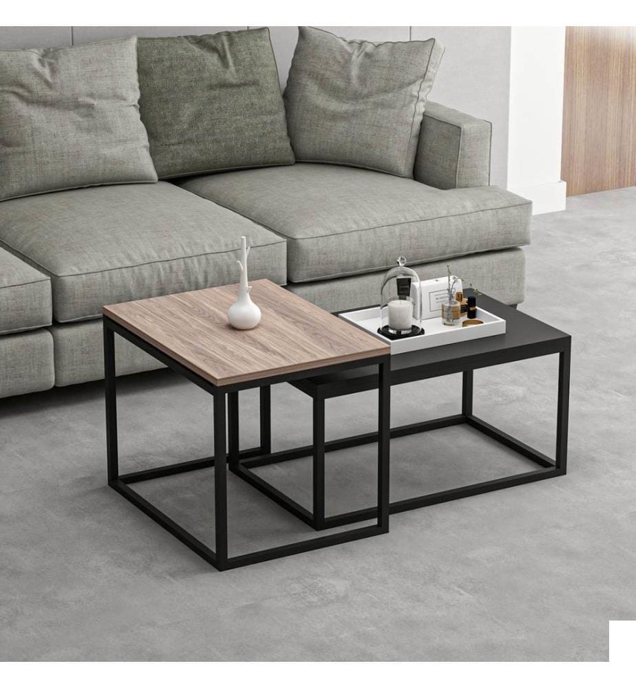 Table basse, Noir, Panneau de particules mélaminé