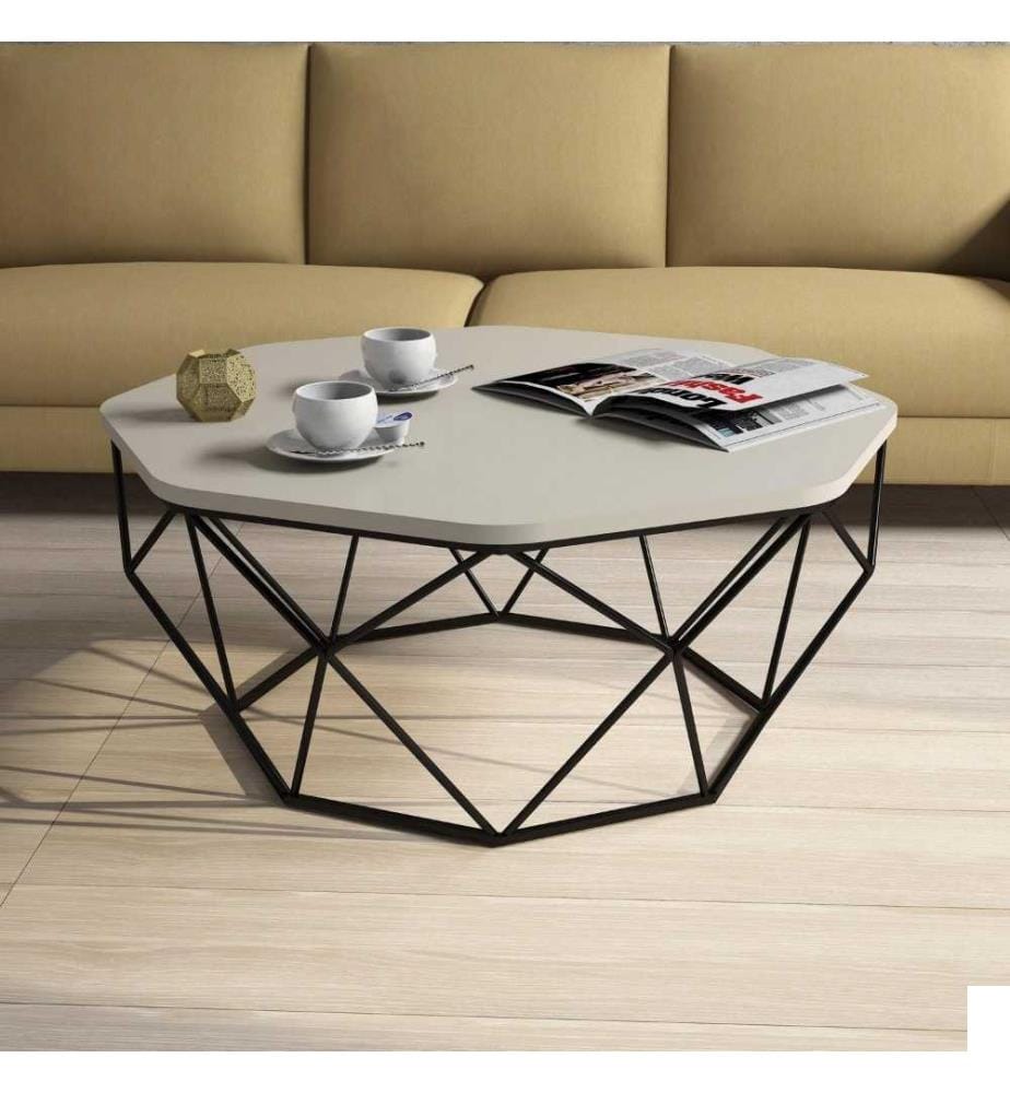 Table basse, crème, panneau de particules mélaminé