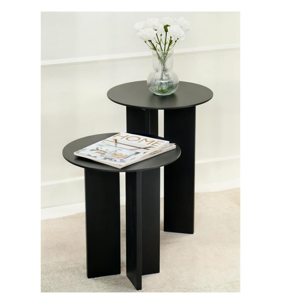 Ensemble de tables basses, noir, 100 % MDF