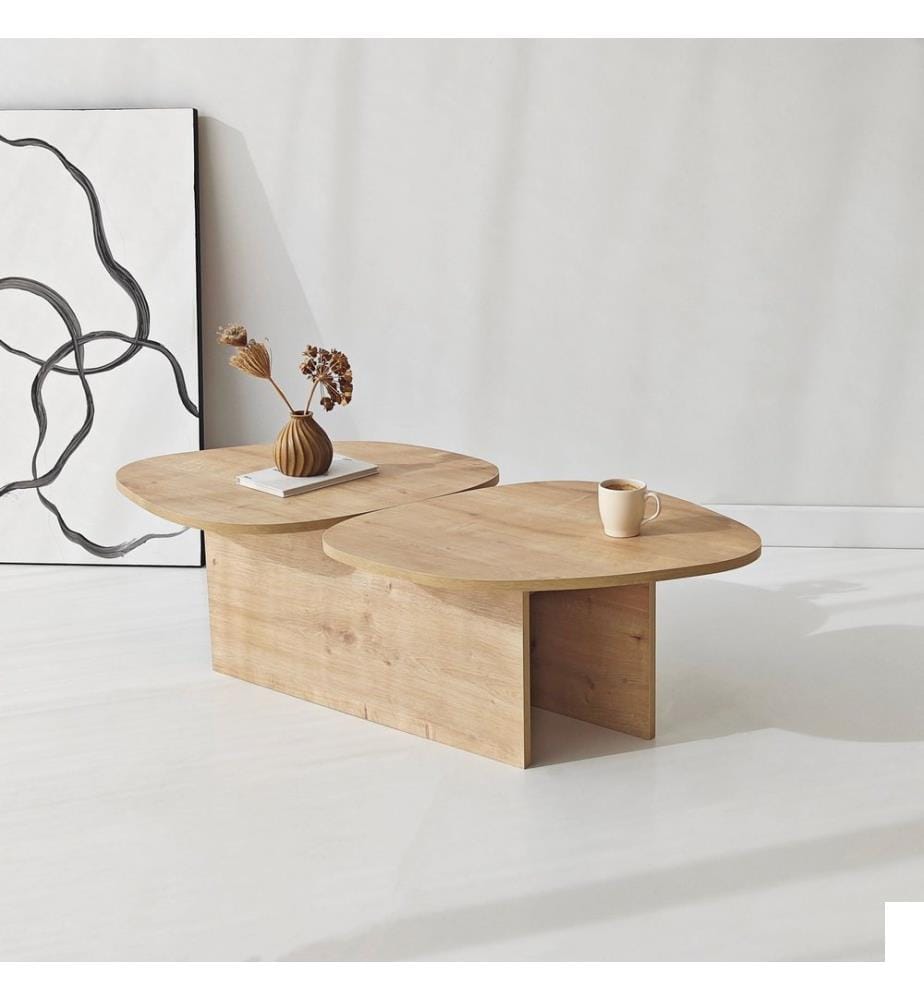 Table basse, chêne saphir, structure : 100 % PANNEAUX DE PARTICULES REVÊTUS DE MÉLAMINE