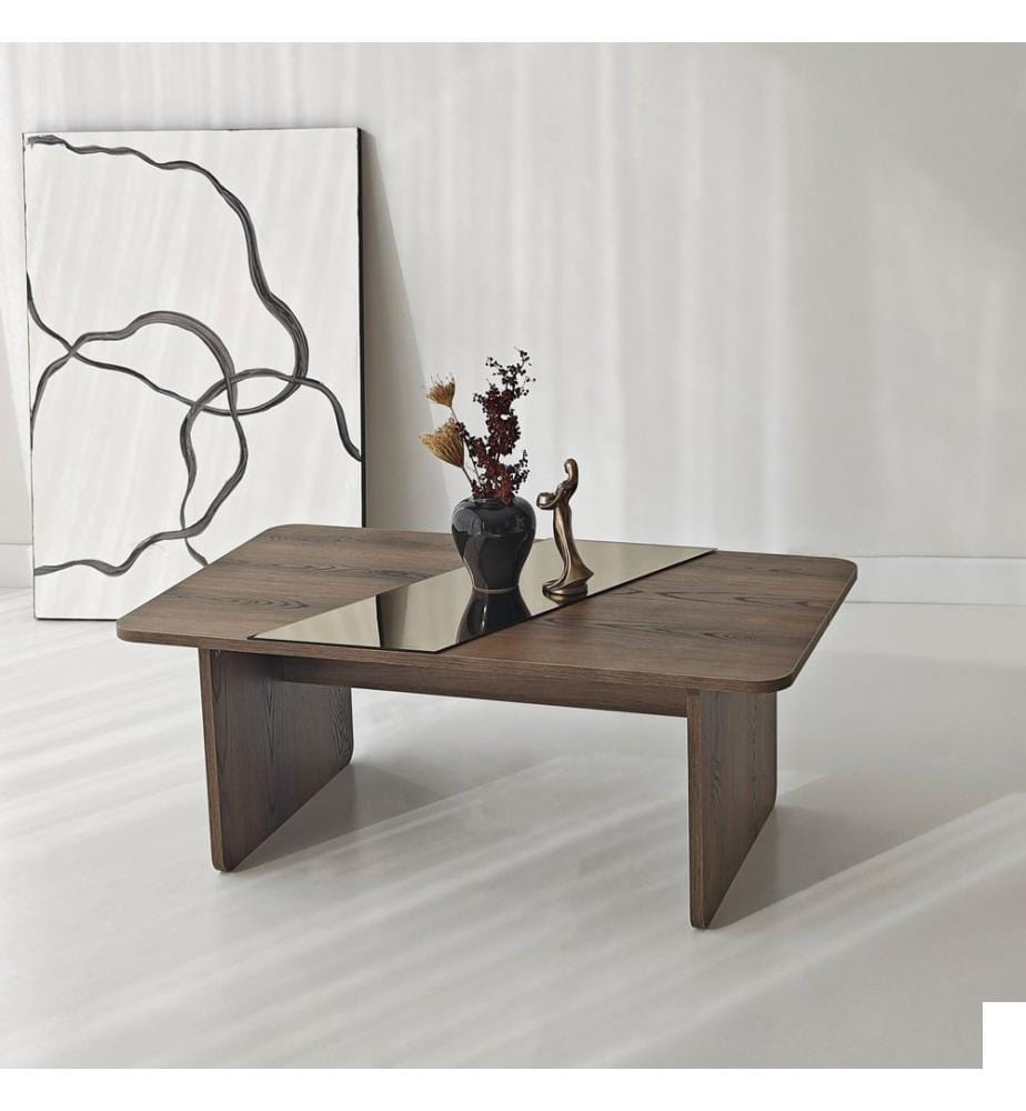 Table basse, bronze, noyer, 100 % PANNEAU DE PARTICULES REVÊTU DE MÉLAMINE