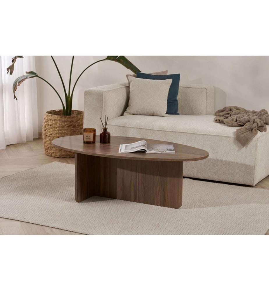 Table basse, noyer, PANNEAU DE PARTICULES ENTIÈREMENT RECOUVERT DE MÉLAMINE