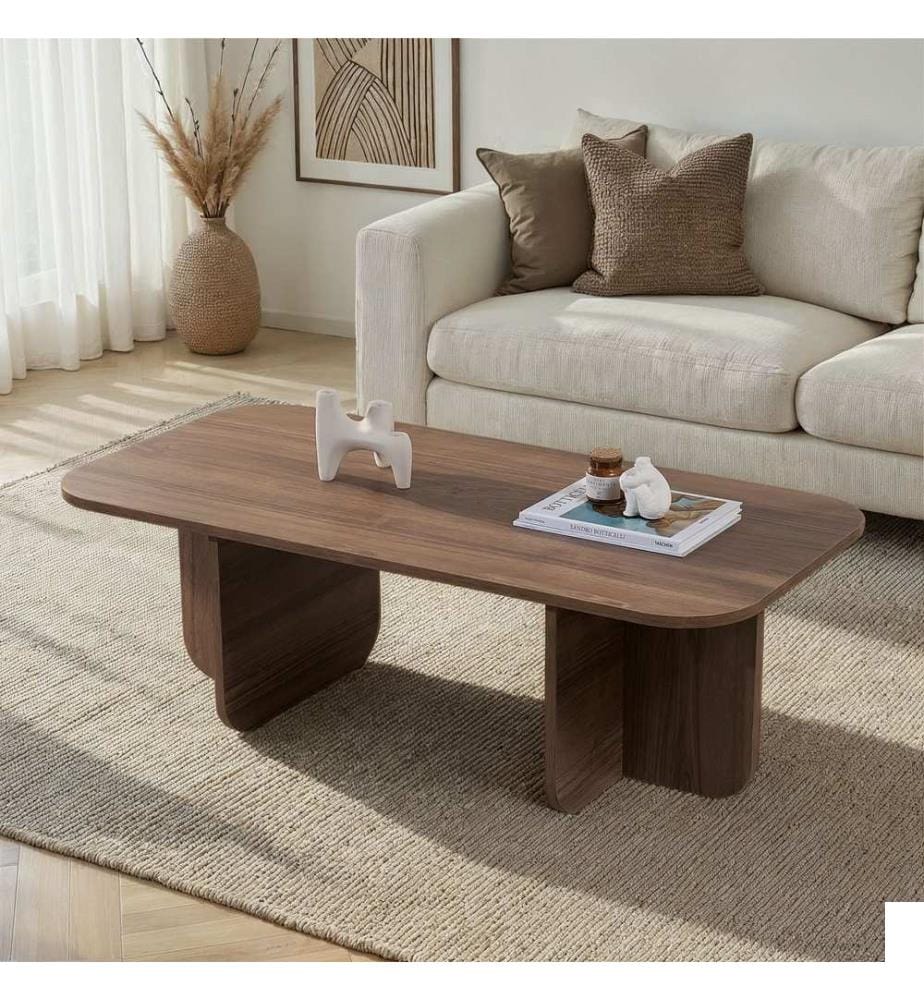 Table basse, noyer, PANNEAU DE PARTICULES ENTIÈREMENT RECOUVERT DE MÉLAMINE