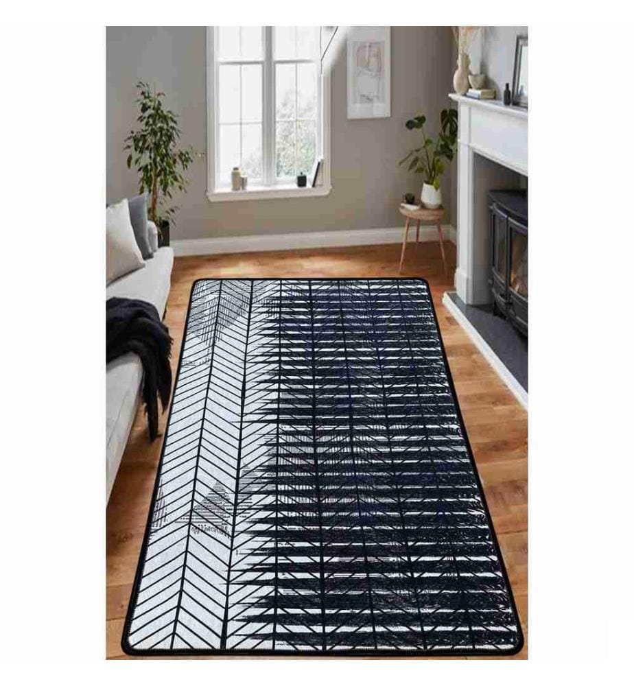 Tapis, noir, bleu marine, blanc, 100% polyester, 200 x 290 cm