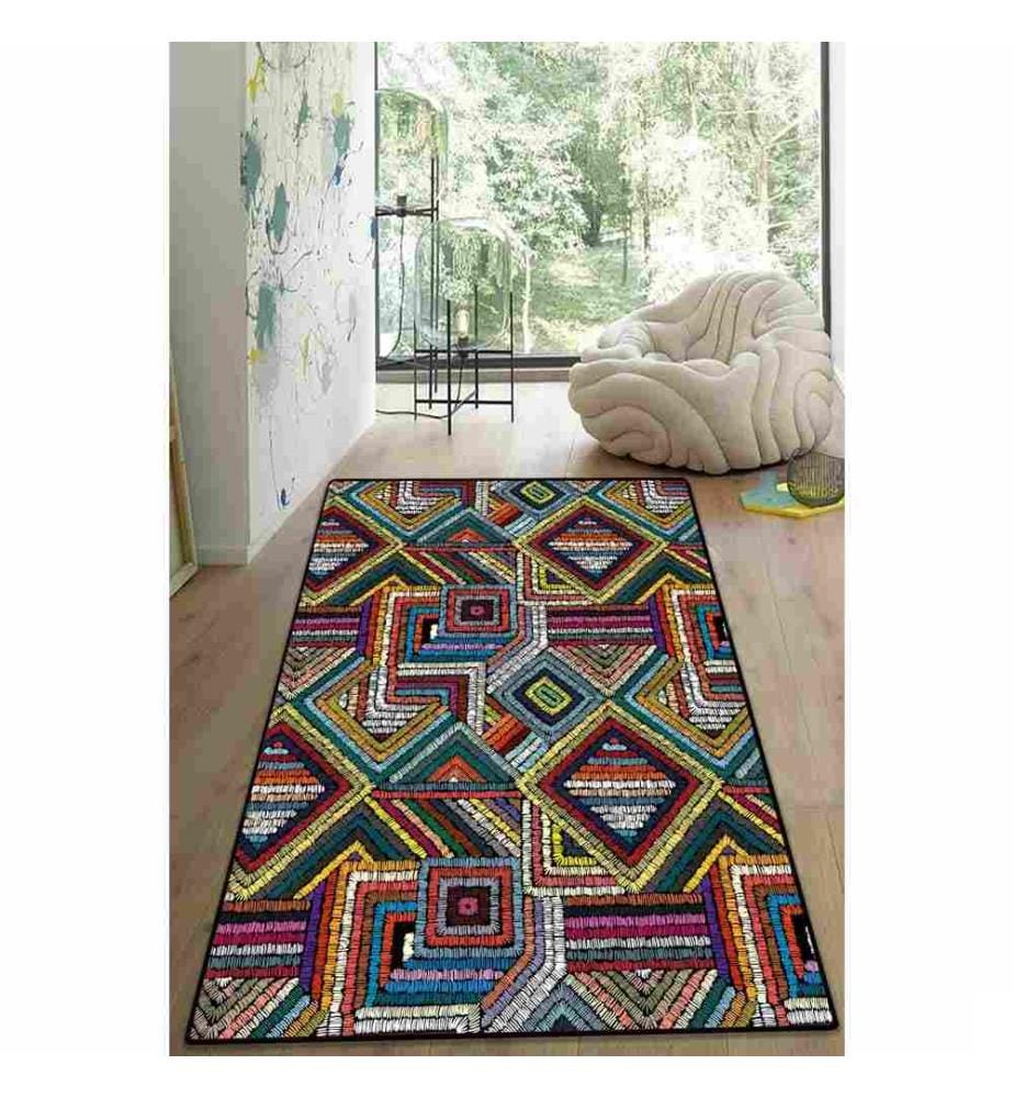Tapis, Multicolore, 100% Polyester, 100 x 150 cm
