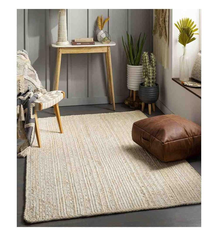 Tapis, blanc, 100 % jute, 90 x 150 cm