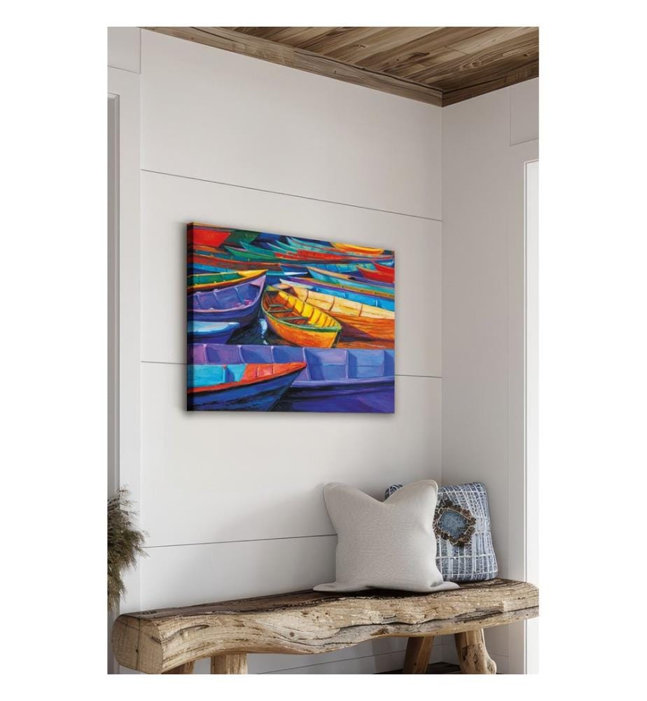 Peinture décorative sur toile, multicolore, 100 % TOILE