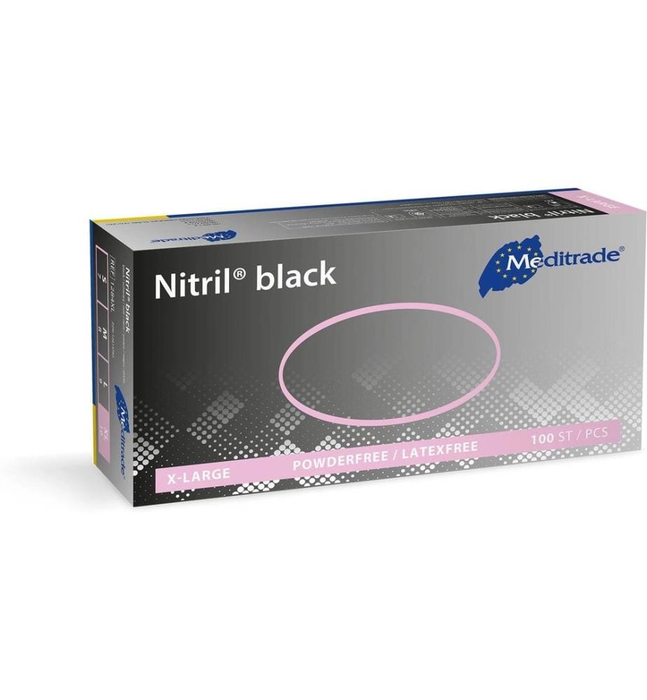 Meditrade - Nitrile noir Taille XL, 100 pièces