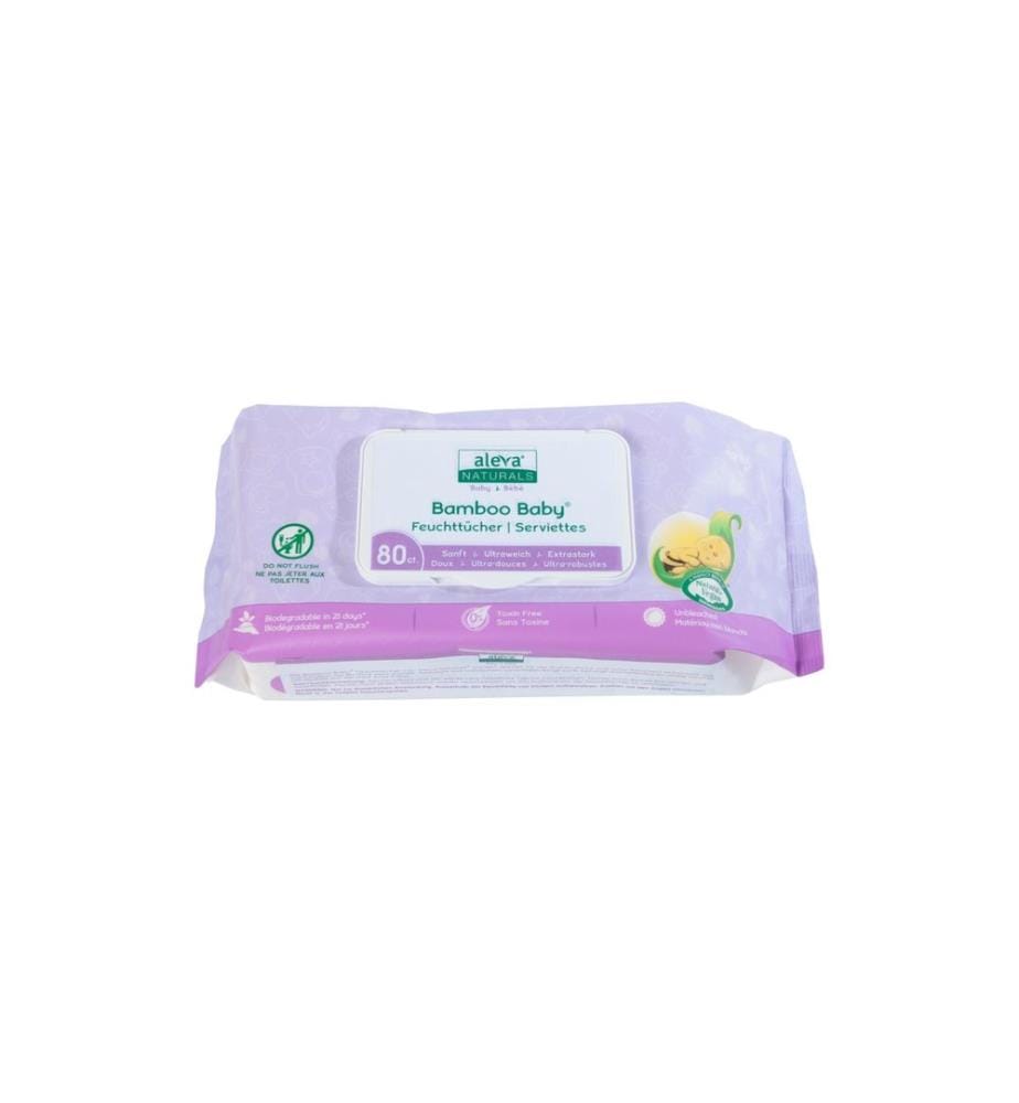 Aleva Naturals - Lingettes humides Bambou 80 pièces