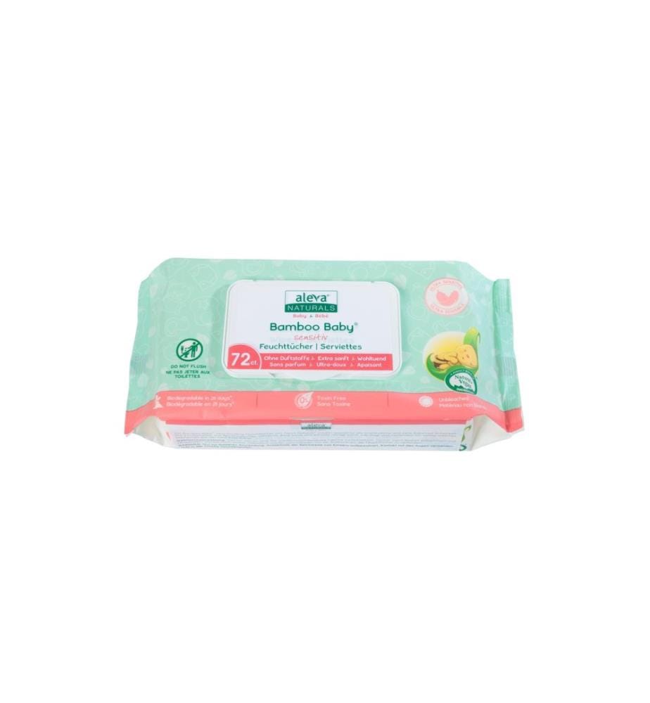 Aleva Naturals - Lingettes humides Bébé Sensitive 72 pièces