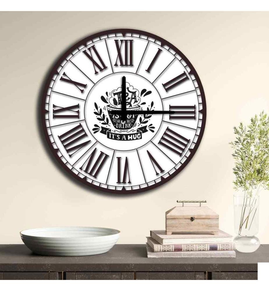 Horloge décorative en MDF, Multicolore, MDF