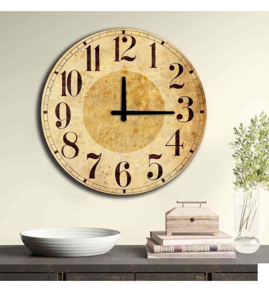 Horloge décorative en MDF, Multicolore, MDF